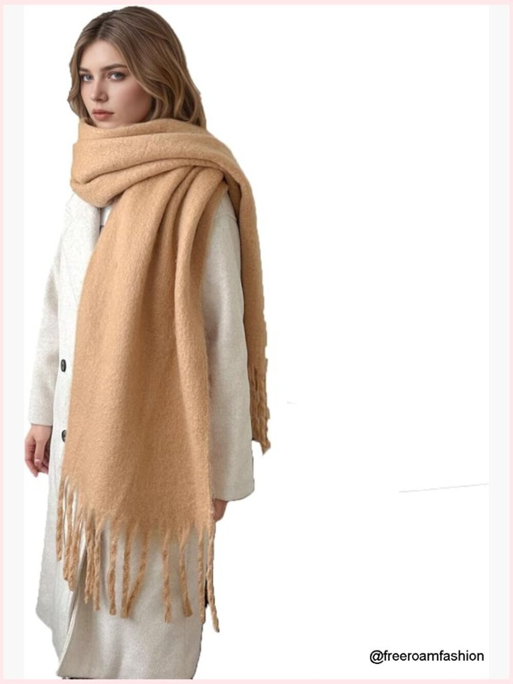Large Chunky Cashmere Feel Blanket Scarf, Oversized Winter Wrap, Unisex